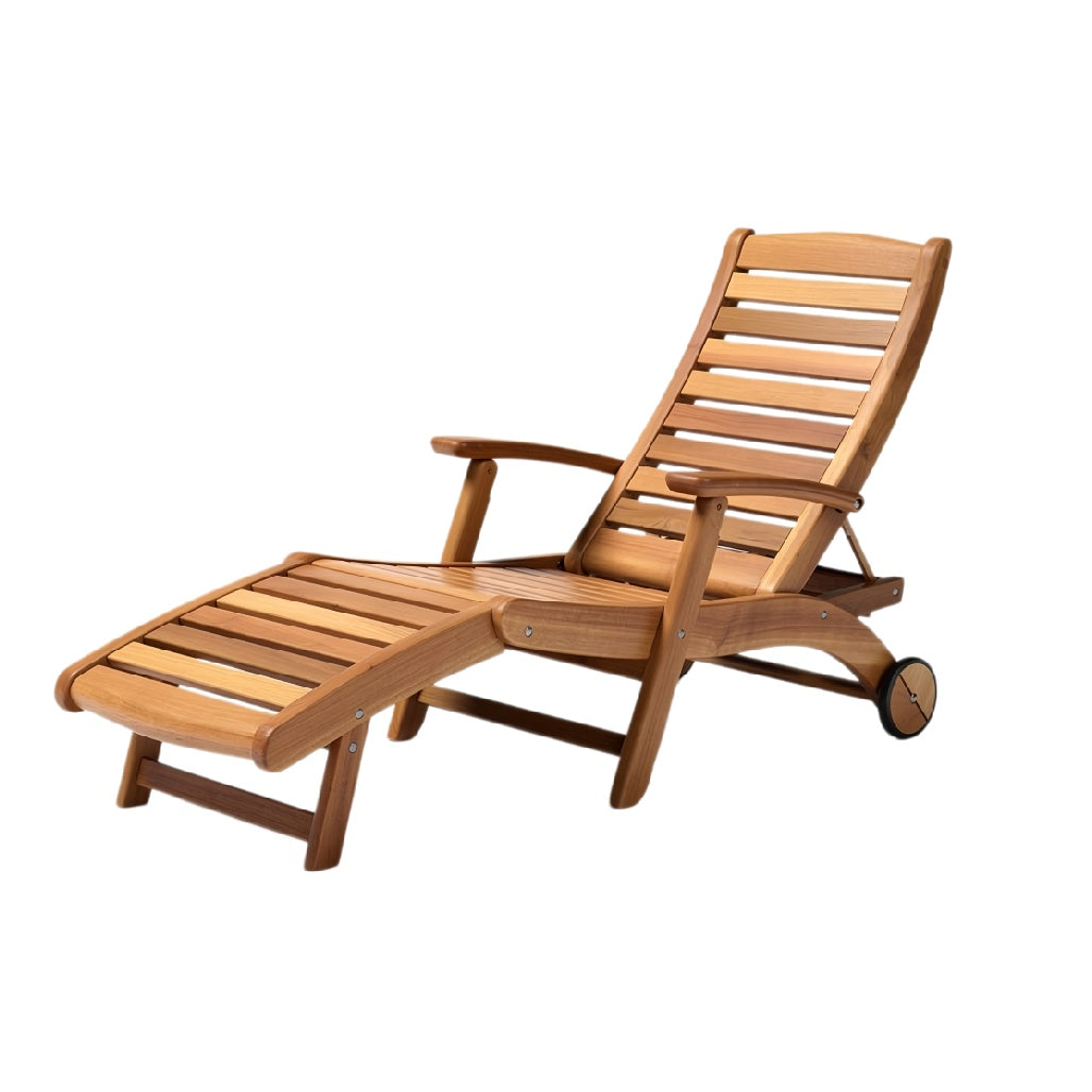 **Technische titel in het Nederlands: Luxe Houten Ligstoel met Verstelbare Rugleuning**