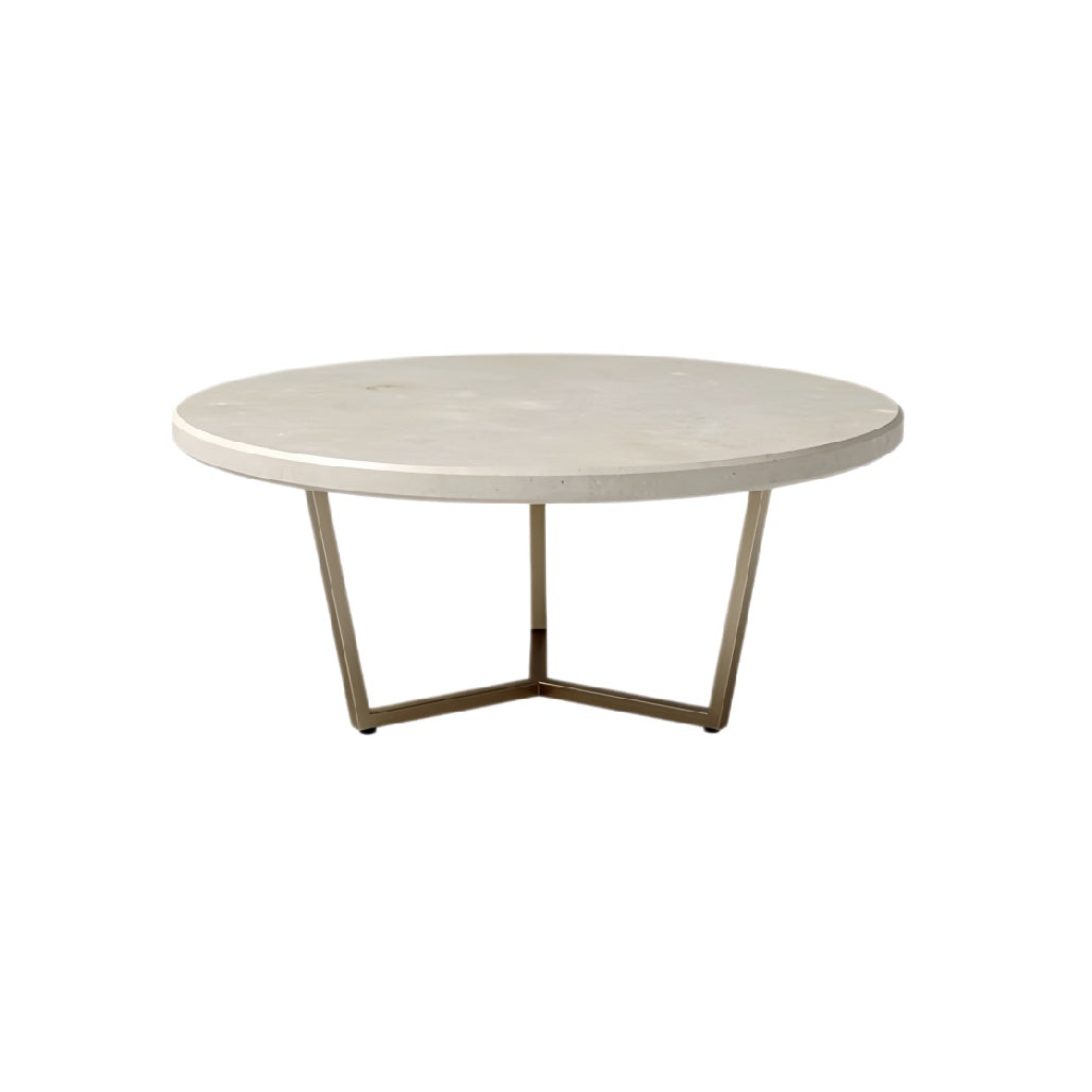 **Technische Titel in het Nederlands: Moderne ronde tafel met minimalistisch ontwerp en metalen onderstel**