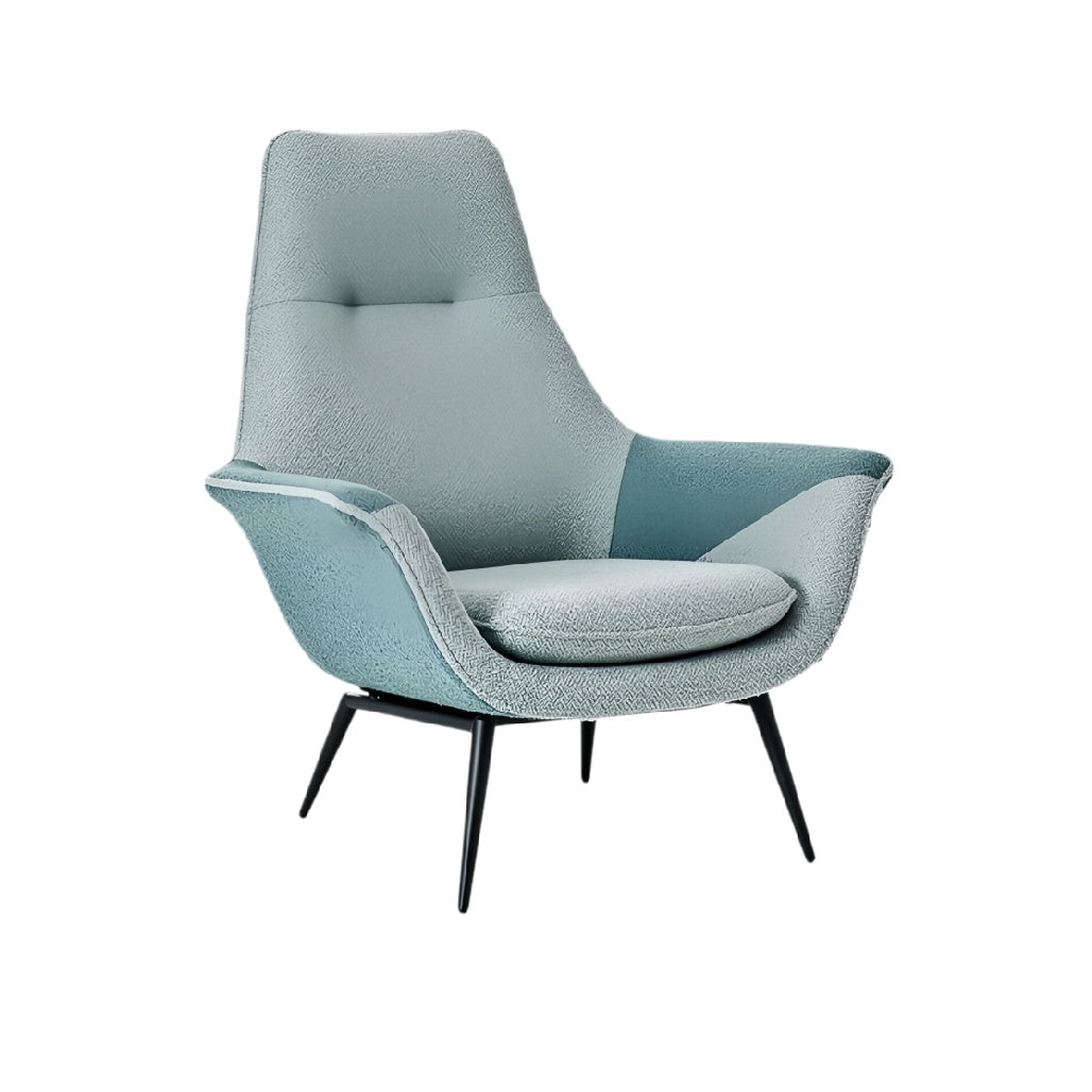 Moderne design fauteuil met gestoffeerde zitting en metalen poten