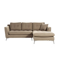 **Technische titel in het Nederlands**: **Moderne L-vormige bank met chaise longue in neutrale kleur**